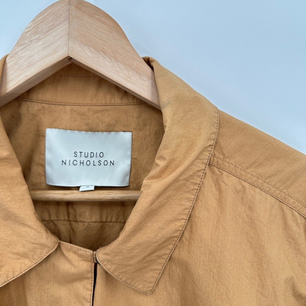 Studio Nicholson Elio Stone Washed Poplin Shirt Caramel Brown Size 3 / Womens 10 - Picture 7 of 8